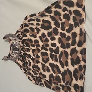 Inc sleevless shirt with silver beaded collar